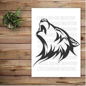 *2 for $20* Howling Wolf Head Vinyl Decal sticker Handcrafted